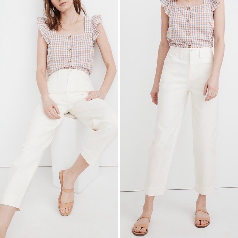 Madewell Slim Emmett Tapered High Rise Jeans Cloud Lining Size 27